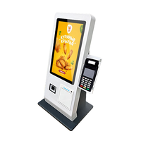 AWSTOUCH Kiosque de commande alimentaire en libre-service avec écran tactile de 15,6 pouces et lecteur de codes-barres, machine de paiement en libre-service pour les commandes