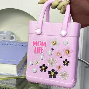 Bogg Bag Charms <b>Accessories</b> Set with Pearls Flowers Chain Decorative Bogg Bag for Women Girls Rubber <b>Beach</b> Tote Bag Insert Charm - Product Image 6