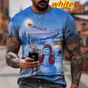 Mode 3d bonhomme de neige père noël t-<span class=keywords><strong>shirt</strong></span> <span class=keywords><strong>femme</strong></span> impression 3D t-shirts de noël à manches courtes t-shirts drôles t-shirts personnalisés - Product Image 1