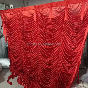 Toile de fond ondulée <span class=keywords><strong>vert</strong></span> herbe pour fête, fond <span class=keywords><strong>d</strong></span>'<span class=keywords><strong>eau</strong></span> ondulée, draperie de scène de mariage 10ft x 10ft - Product Image 5