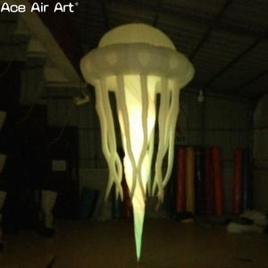 Décoration gonflable de méduse d'éclairage LED colorée avec des bulles rougeoyantes, modèle d'animal de mer géant suspendu pour les fêtes et les événements - Product Image 6