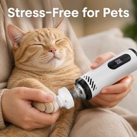 Lime à ongles rechargeable pour chien avec aspiration anti-poussière, design sans dépoussiérage pour garder le sol propre, pour chiens et chats, outil de soin des griffes sans désordre