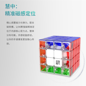 Cubo magnético Yj Yongjun 4x4 tipo M, rompecabezas de velocidad, cubo mágico para niños y adultos con soporte - Product Image 4