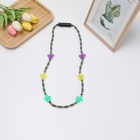 Colliers de perles LED lumineuses en gros, colorés, pour Mardi Gras, accessoires de fête et de carnaval