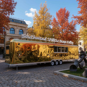 รถพ่วงขายอาหาร Chammp พร้อมอุปกรณ์ครัวครบครัน รถบรรทุกขายอาหารบาร์บีคิว ตู้คอนเทนเนอร์ขายอาหาร รถเข็นขายอาหาร รถพ่วงบาร์เคลื่อนที่ - Product Image 1