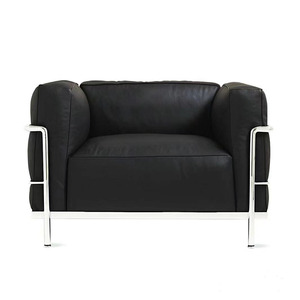 Canapé vintage minimaliste en cuir flottant à une place, design <span class=keywords><strong>Bauhaus</strong></span> - Product Image 4