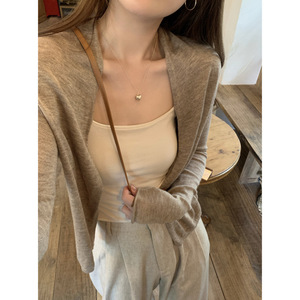 <b>Spring</b> Summer Western Short Sweater <b>Cardigan</b> Casual Plain Sexy Crop Tops Long Sleeve Mini Sweaters Top for Women Coats - Product Image 3