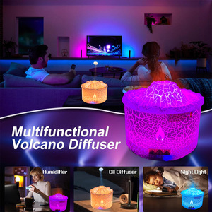 Diffuseur d'huiles essentielles ultrasonique compact et coloré, type <span class=keywords><strong>volcan</strong></span>, 0,5 L, avec fonction de brume et d'arôme automatique, fonctionnement silencieux, à brancher. - Product Image 2