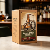 Emballage de whisky en carton ondulé biodégradable de qualité supérieure, imprimé offset, motif faisan doré, boîte de 15 ans, production 72H