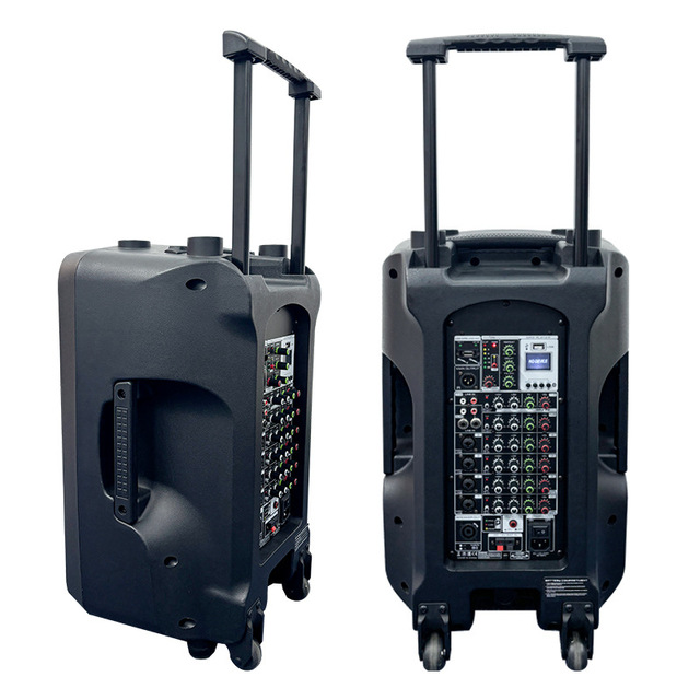 BS-128FX 12 Inch Built-in Battery Active Speaker, Conference Room Speaker, Multifunctional Hall Wireless Microphone Speaker