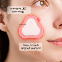 Patch LED Photon Sans Fil pour l'Acné, 6 Couleurs (Rouge, Bleu), Soin de la Peau, Coussin de Massage Facial Rechargeable Portable, Logo Personnalisé