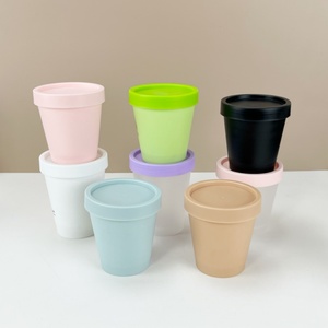 Wide-Mouth Empty PP <b>Plastic</b> <b>Jar</b> 100g 200g Matte Black White Body Scrub <b>Jar</b> Frosted Cosmetic Eye Face Cream <b>Jar</b> with Screw Cap - Product Image 2