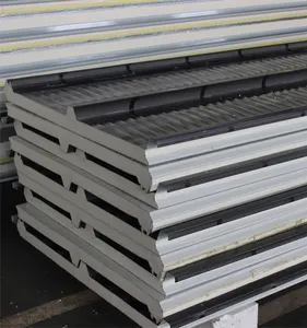 PUR/PIR Panels Panel Atap Insulasi Panas Baja Warna Kepadatan Bahan Inti 40-50kg/Meter Kubik Panel Sandwich