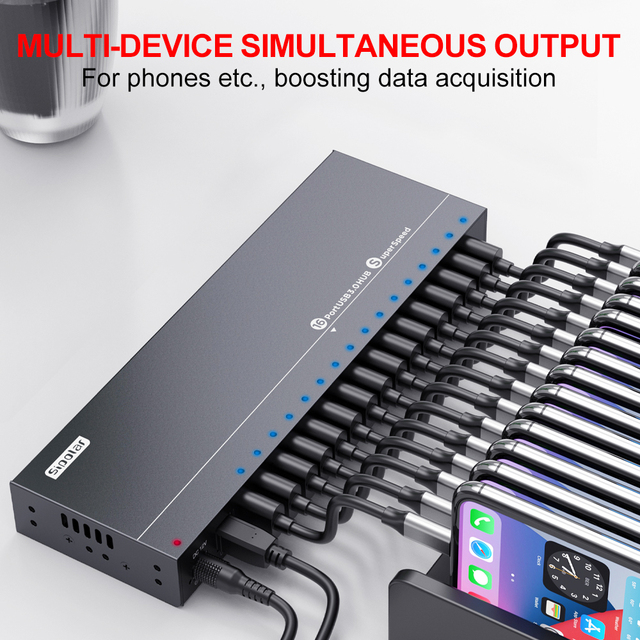 Professional 16-Port USB Hub for Multiple Devices, External Hard Drives, Keyboards, Printers, VR Accessories