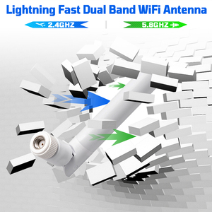 Superbat 6dBi 2,4 GHz 5GHz 5,8 GHz Antena de doble banda WiFi para Netgear R6400-100NAS AC1750 R6050 <span class=keywords><strong>AC750</strong></span> JCG JYRN4 - Product Image 4