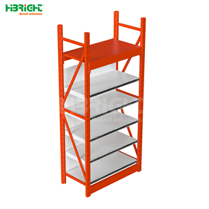 Estantería de Almacenamiento de Alta Resistencia con Marco Naranja, de Una y Dos Caras, para Supermercados y Tiendas Minoristas - Product Image 1