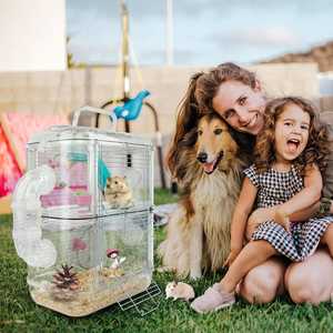 כלוב אוגרים גדול שקוף כפול חדש ורב מכר של Qbellpet <span class=keywords><strong>2026</strong></span>, בית אוגרים לדובוני משי זהובים - Product Image 4