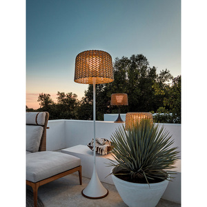 Solar Powered Floor Lamp Outdoor Waterproof Rattan Garden <b>Light</b> For Villa Courtyard Terrace LED Solar Garden <b>Lights</b> - Product Image 2