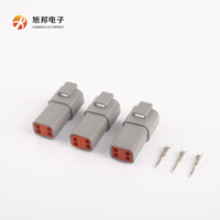 Connecteurs automobiles Deutsch série DT DT04-4P, fiches mâles, gris orange vert, PA66GF30/contact en laiton, 12V 12A 44x20.8x19.5mm