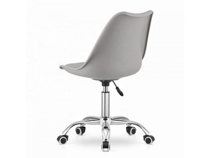 <span class=keywords><strong>Silla</strong></span> de Oficina Moderna y Económica, Giratoria, de Plástico, con Cojín Gris, con Elevación a Gas - Product Image 3