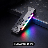 Mini lampe torche EDC GT3 800LM avec alarme, laser rouge, lumière d'avertissement RGB, base magnétique, IPX4, rechargeable par USB, lampe de poche