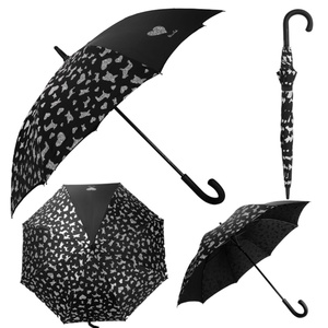 Semi-automatic Custom logo Wholesale 23/25/27 Inch 190t Pongee Sparkling Plastic Curved Handle <b>Umbrella</b> with UV Sun protection - Product Image 1