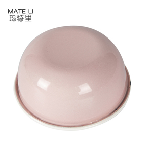 Logotipo personalizado impreso rosa amarillo cocina cuenco fresco promocional 0.45L esmalte cuenco para mezclar con borde enrollado - Product Image 5