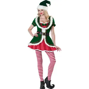 Новинка и специальное использование, сексуальная одежда для рождественской елки, костюм Санта-Клауса, зеленый эльф, платье для рождественской вечеринки, Прямая поставка
