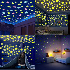 Juego de pegatinas de estrella luminosa 3D, 100 piezas <span class=keywords><strong>para</strong></span> techo y paredes de dormitorio infantil, decoración iluminada <span class=keywords><strong>para</strong></span> el hogar, calcomanías de pared de plástico - Product Image 4