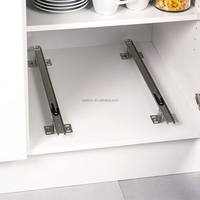 Glissières de tiroir pour armoire, Guides de panier de traction en forme de U montage de support de 45mm, Extension complète
