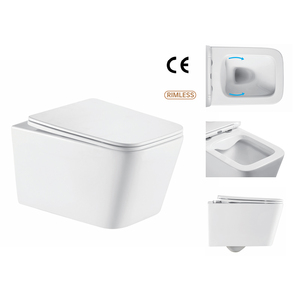 Wall Mounted Hanging Toilet Set One-Piece Ceramic Square <strong>Commode</strong> Wc Bathroom Bowls P-Trap Drainage <strong>Pattern</strong> Suspended Toilet Bowl - Product Image 2