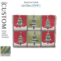 Schnell Anpassbare Weihnachtsbaum-Wandteppich-Decke für Festliche Heimdekoration, Sofadecke, Geschenkkollektion, Weihnachtsdekoration, Jacquard-Decke