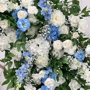 Lys blancs, hortensias, orchidées, fleurs artificielles vertes, décorations et accessoires pour la cérémonie de mariage - Product Image 4