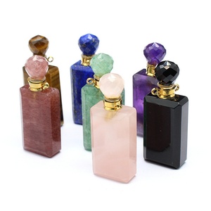 Botella de Perfume de Cristal Natural Pulido a Mano de Alta Calidad al por Mayor, Amatista y Cuarzo Rosa para Mujer, Decoración y Regalo - Product Image 3