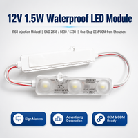 Module LED 12V 1.5W blanc chaud IP65 étanche, design coréen, injection SMD 2835/5630/5730/5054/5050, éclairage dimmable