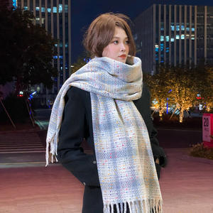 Otoño Invierno nuevo poliéster imitación Cachemira bufanda a cuadros estilo coreano de gama alta cálido transpirable chal estudiante versátil - Product Image 3