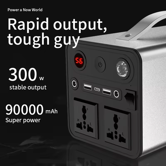 Hot Selling 300W With Solar Panels 220V Lithium Battery Bank Outlet Solar Power Bank Solar Power Generator for Camping
