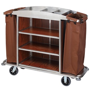 New Design Other Hotel Supplies Luxury <strong>Gold</strong> Metal Round Serving Bar Laundry Janitors Housekeeping Cart <strong>Trolley</strong> - Product Image 4