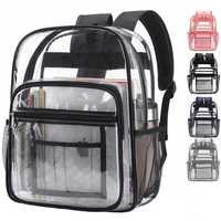 Sac à dos transparent pour l'école, approuvé pour les stades, sac à dos transparent pour garçons, filles, enfants, sac en PVC résistant, transparent, pour les voyages