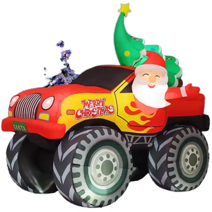 Comin 7.2 ft Giáng Sinh Xe Tải Bơm Hơi Ngoài Trời Trang Trí <span class=keywords><strong>Santa</strong></span> Claus Với Quà Trên Xe Tải Với LED Cho Sân Trang Trí - Product Image 4