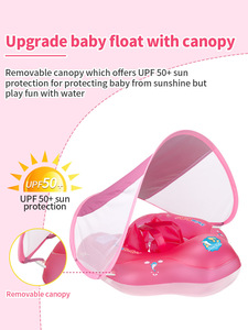 Bouée de bain gonflable anti-retournement pour bébé avec protection solaire UPF50+, pour tout-petits de 3 à 36 mois, pour jeux aquatiques en piscine - Product Image 5