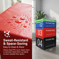 Boîte de saut en acier avec cadre en acier, revêtement antidérapant en cuir PU, mousse haute densité, hauteur réglable, boîte en contreplaqué adaptée pour la salle de sport familiale et le CrossFit