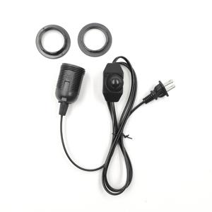 Portalampada <span class=keywords><strong>E27</strong></span> Nero con Interruttore On/Off, Dimmerabile, Cavo 1.8M, AC 110-220V, Attacco a Vite - Product Image 6