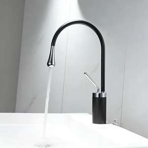 Robinet <span class=keywords><strong>de</strong></span> salle <span class=keywords><strong>de</strong></span> bain contemporain en laiton style européen, <span class=keywords><strong>col</strong></span> <span class=keywords><strong>de</strong></span> <span class=keywords><strong>cygne</strong></span>, <span class=keywords><strong>bec</strong></span> rotatif à 360°, mitigeur chaud/froid pour lavabo sur colonne - Product Image 4