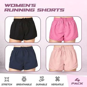 Shorts Deportivos de Alto Rendimiento para Mujer, Holgados, Transpirables, con Forro Interior para Entrenamiento Atlético y Gimnasio - Product Image 4