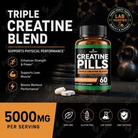 AegleWell OEM Mélange Triple de Créatine 5000mg par Portion, Complément Alimentaire Sportif pour la Croissance Musculaire et l'Énergie des Adultes, Certifié GMP