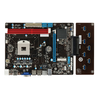 Harga Grosir Pabrik Harga Murah Motherboard Combo Motherboard GPU QS8 8 dengan 2 * DDR3 Slot, 7 * Tipe USB PCIE