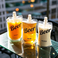 Impression personnalisée Pochettes à bec verseur en papier kraft écologique Pochettes pour bière Doypack Sachets pour boisson Emballage de liquide Sac pour bière