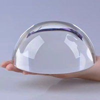 Sphère boule de cristal demi-dôme personnalisée décoration de presse-papiers en verre loupe personnalisée conçue en usine autres métiers du cristal