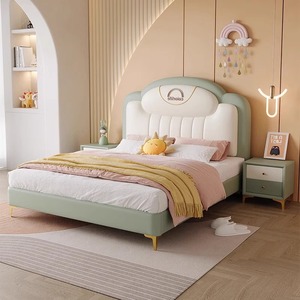 モダンシンプルなデザインの寝室用家具子供用ベッドロフトソフト収納ベッド - Product Image 5